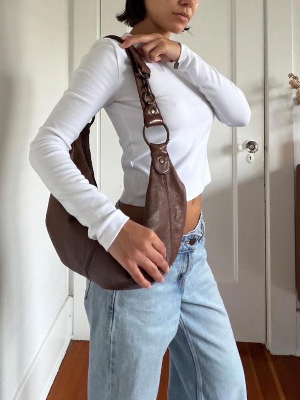 Vintage Gap Brown Leather Crossbody Bag